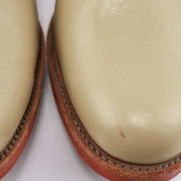 Vintage Cole Haan USA Saddle Oxford Men Size 9.5 D Beige Navy Blue Leather Comfy - Picture 2 of 12